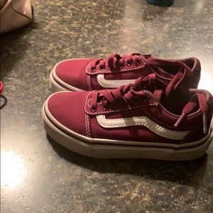 Boys toddler size 11 burgundy vans gently used